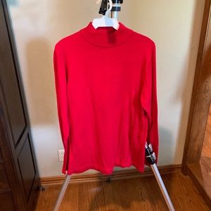 Harlan   Red 100% silk long sleeve top   size